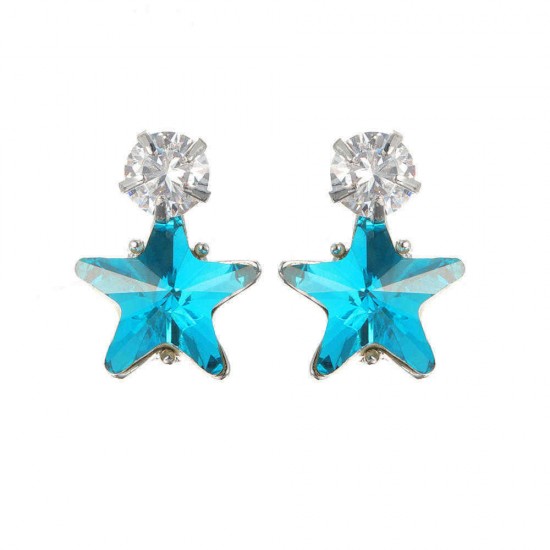 Simple Star Ear Stud Earring Dazzling Cubic Zirconia Star Crystal Piercing Earrings for Women