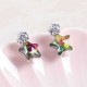 Simple Star Ear Stud Earring Dazzling Cubic Zirconia Star Crystal Piercing Earrings for Women