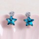 Simple Star Ear Stud Earring Dazzling Cubic Zirconia Star Crystal Piercing Earrings for Women