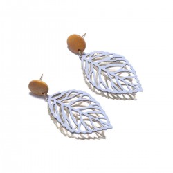 Simple Style Wood Hollow Leaves Ear Drop Earring  for Women