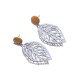 Simple Style Wood Hollow Leaves Ear Drop Earring  for Women