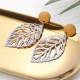 Simple Style Wood Hollow Leaves Ear Drop Earring  for Women