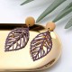 Simple Style Wood Hollow Leaves Ear Drop Earring  for Women