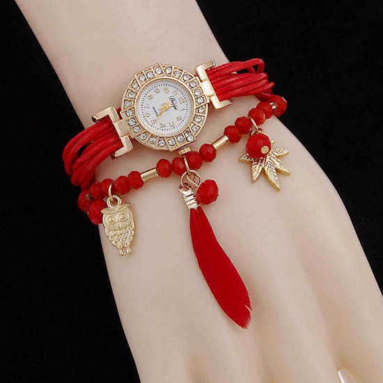 Sloggi Fashion Angel Wing Lady Owl Pendant Bracelet Watch