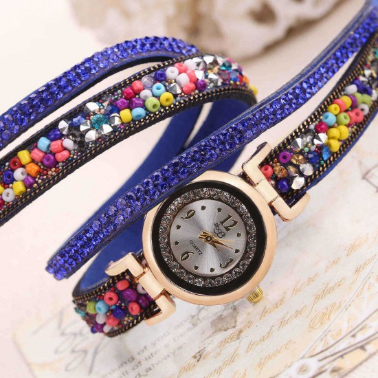 Sloggi colorful stone winding bracelet watch diamond winding female bracelet