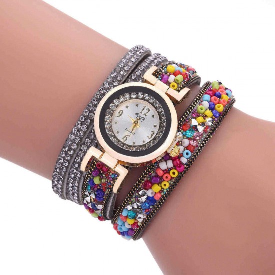 Sloggi colorful stone winding bracelet watch diamond winding female bracelet