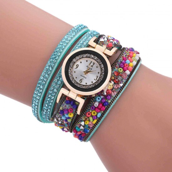 Sloggi colorful stone winding bracelet watch diamond winding female bracelet