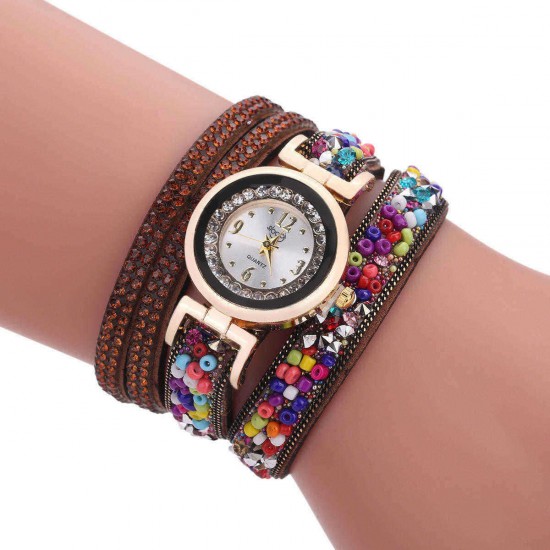 Sloggi colorful stone winding bracelet watch diamond winding female bracelet