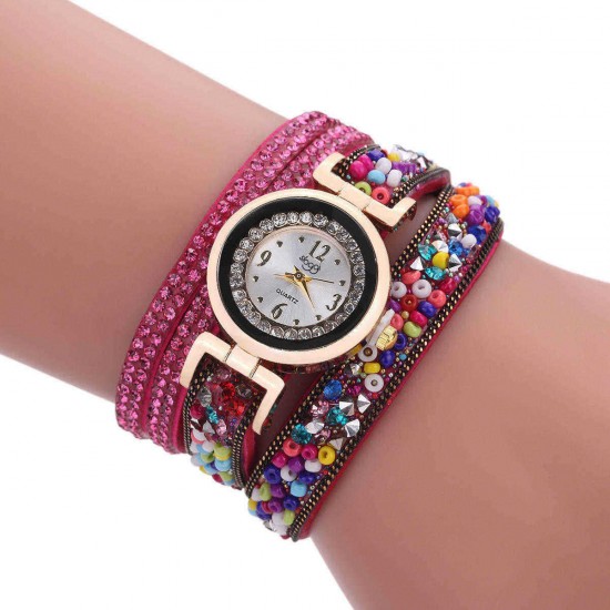 Sloggi colorful stone winding bracelet watch diamond winding female bracelet