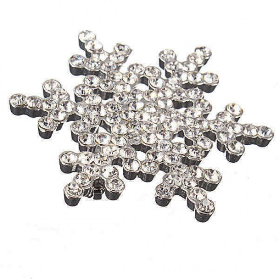 Snowflake Rhinestone Crystal Alloy Brooch Pin For Women