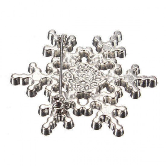 Snowflake Rhinestone Crystal Alloy Brooch Pin For Women