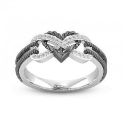 Special Zircon Inlaid Hollow Platinum Rings Infinity Knot Heart Cross Finger Ring for Women