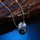 Square Cube S925 Silver Water Drop Star Crystal Necklace