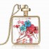 Square Glass Bottle Real Dry Flower Pendant Necklace For Women