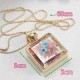 Square Glass Bottle Real Dry Flower Pendant Necklace For Women