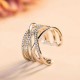 Stackable Twining Clear CZ Ring Dazzling Zirconia Engagement Finger Rings for Women