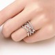 Stackable Twining Clear CZ Ring Dazzling Zirconia Engagement Finger Rings for Women