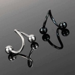 Stainless Steel Spiral Nose Lip Ear Piercing Ring Body Jewelry