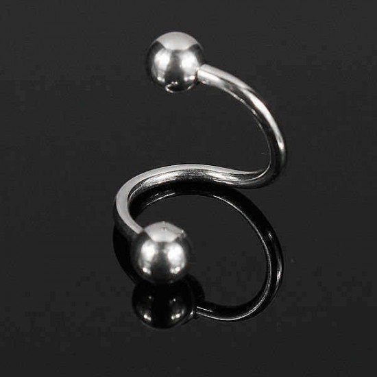 Stainless Steel Spiral Nose Lip Ear Piercing Ring Body Jewelry