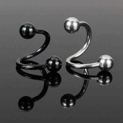 Stainless Steel Spiral Nose Lip Ear Piercing Ring Body Jewelry