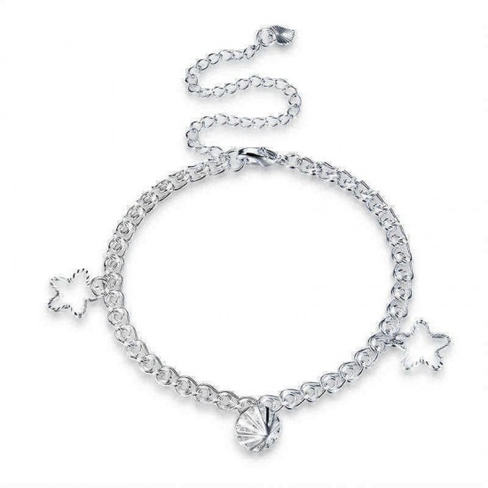 Star Pendant Fashion Foot Chain Silver Plated Anklet for Women