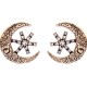 Star-Studded Moon Flower Embossed Earrings Female Retro Style