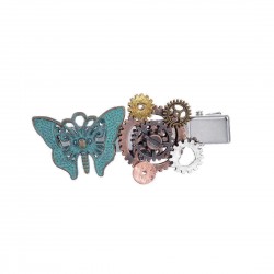 Steampunk Gear Butterfly Women's Hair Clip Goth Punk Vintage Hair Accessories Jewelry for Women