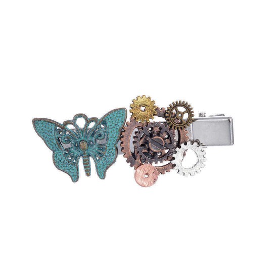 Steampunk Gear Butterfly Women's Hair Clip Goth Punk Vintage Hair Accessories Jewelry for Women