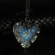 Steampunk Luminous Necklace Heart Glow In The Dark Pendant Necklace