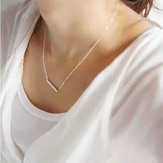 Stick Simple Bar Elegant Women Lady Chain Necklace Jewelry