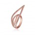 Streamline Leaf Shape Stylish Finger Ring Rhinestone Eco Friendly Accessories Anallergic Jewelry