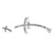 Stylish Ear Clip Long Cuff Earring Trendy Rhinestone Cross Silver Gold Earrings Jewelry for Women