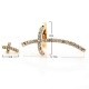 Stylish Ear Clip Long Cuff Earring Trendy Rhinestone Cross Silver Gold Earrings Jewelry for Women