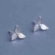 Sweet 925 Sterling Silver Earring Fashion Leaf Simple Charm Stud Earrings Gift for Girls Women