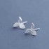 Sweet 925 Sterling Silver Earring Fashion Leaf Simple Charm Stud Earrings Gift for Girls Women