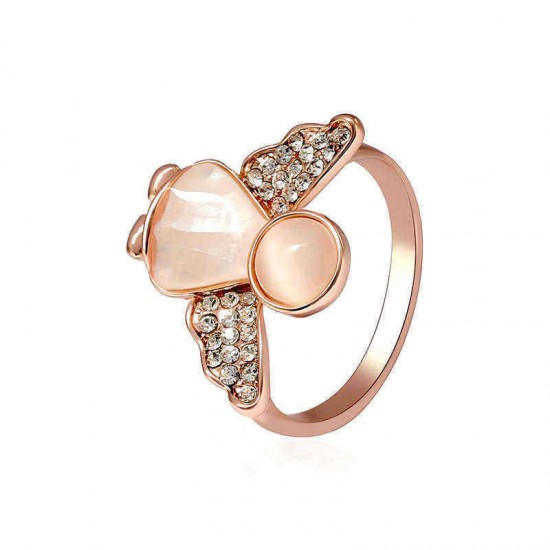 Sweet Angel Opal Ring Clothing Accessories Rose Gold Plated Anallergic Jewelry for Women