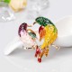 Sweet Birds Brooches Rhinestones Colorful Oil Painting Birds Colthing Brooch Pin for Women Men