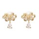 Sweet Bowknot Water Drop Zircon Ear Stud Earrings For Women