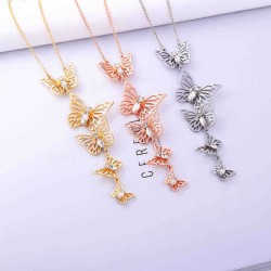 Sweet Butterfly Pendant Necklace Fashion Crystal Clothing Accessories Costumes Jewelry For Women