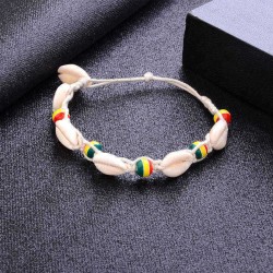 Sweet Colorful Wood Beads Shell Anklets Barefoot Sandals Foot Chain Cute Anklet for Women