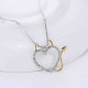 Sweet Couple Devil Love Necklace Inlaid Crystal Pendants Jewelry Sweater Chain Jewelry