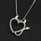 Sweet Couple Devil Love Necklace Inlaid Crystal Pendants Jewelry Sweater Chain Jewelry