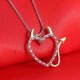 Sweet Couple Devil Love Necklace Inlaid Crystal Pendants Jewelry Sweater Chain Jewelry