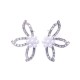 Sweet Crystal Flower Pearl Earring Leaves Big Stud Earring Party Jewelry for Women