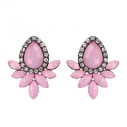 Sweet Drop Rhinestones Women's Crystal Flower Leaf Charm Earrings Jewelry