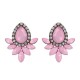 Sweet Drop Rhinestones Women's Crystal Flower Leaf Charm Earrings Jewelry