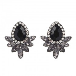 Sweet Drop Rhinestones Women's Crystal Flower Leaf Charm Earrings Jewelry