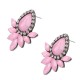 Sweet Drop Rhinestones Women's Crystal Flower Leaf Charm Earrings Jewelry