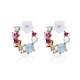 Sweet Elegant Flower Earring Rhinestone Pearl Ear Stub Round Shape Earrings