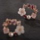 Sweet Elegant Flower Earring Rhinestone Pearl Ear Stub Round Shape Earrings